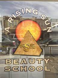 Universal A Rising Sun Beauty School logo