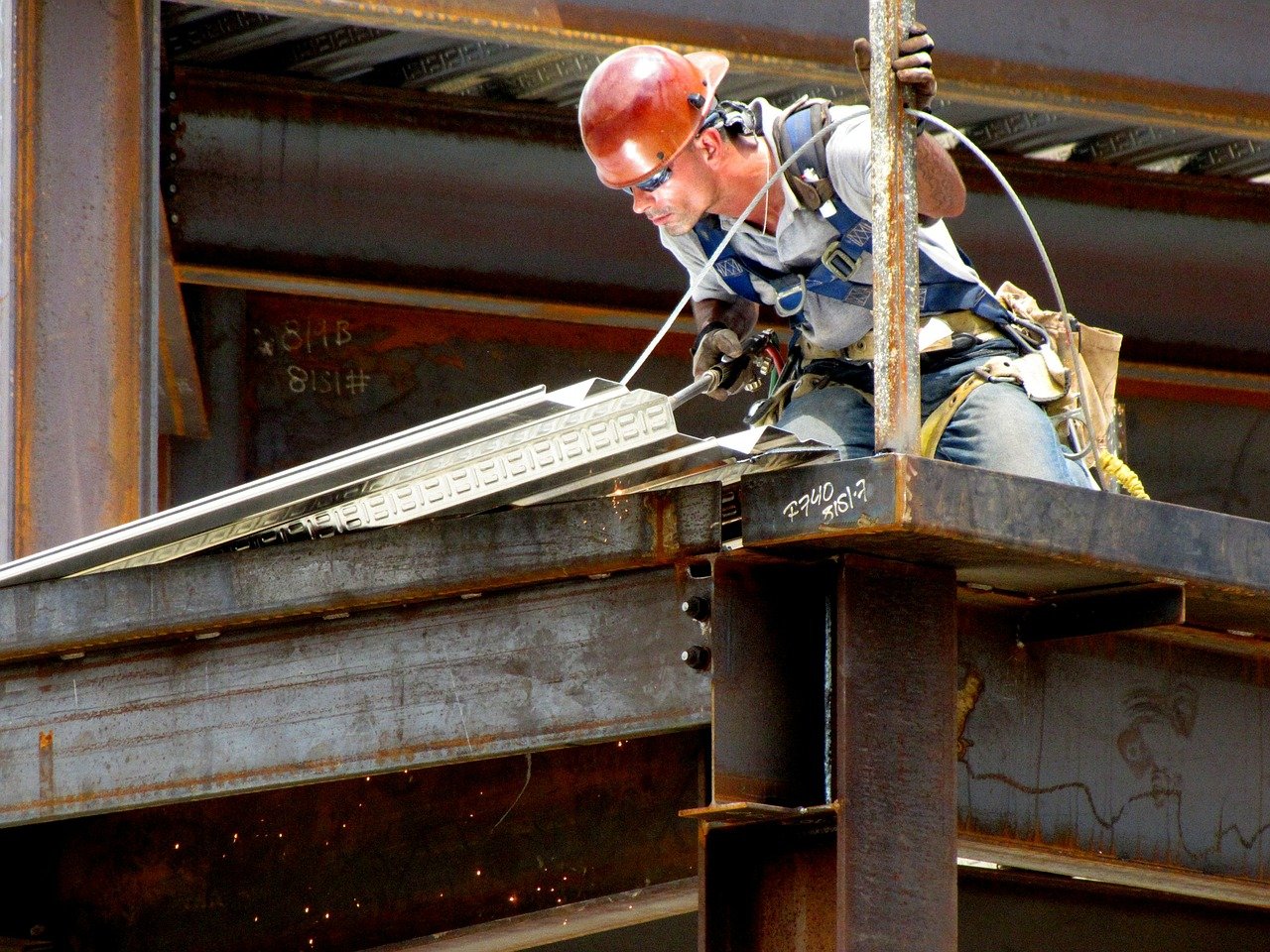 Welding on a tall building