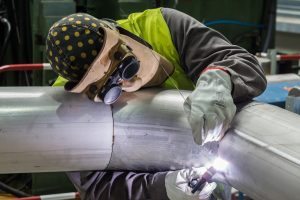 Welding a pipe